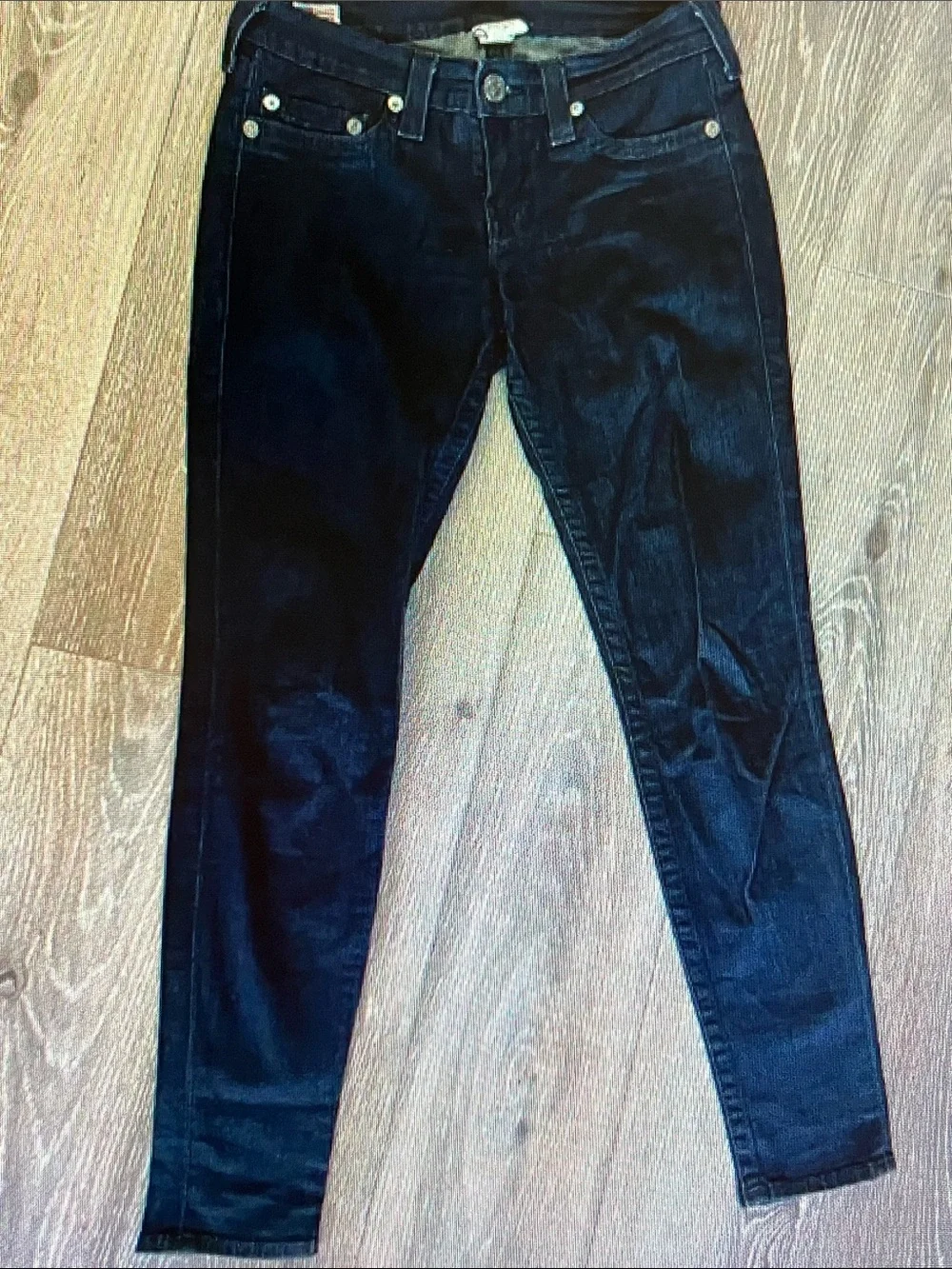 True Religion Women's Dark Black Skinny Jeans